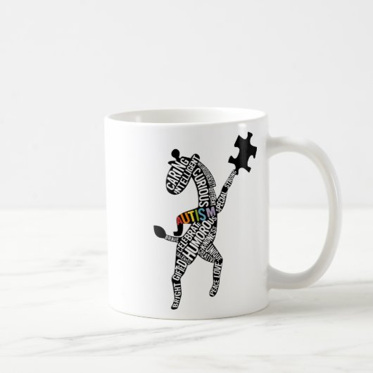 Giraffe autisme puzzel typografie koffiemok (Rechts)
