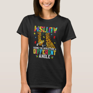 Giraffe Autisme Ziet Wereld vanuit Andere Hoek Bew T-shirt