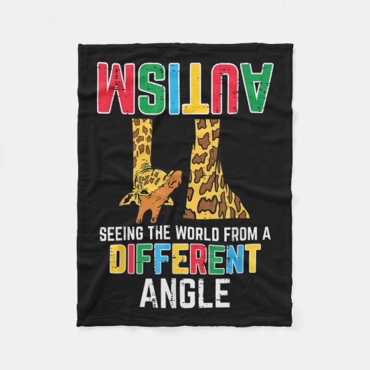 Giraffe Autisme Zing Wereldwijde hoek Fleece Deken (Voorkant)