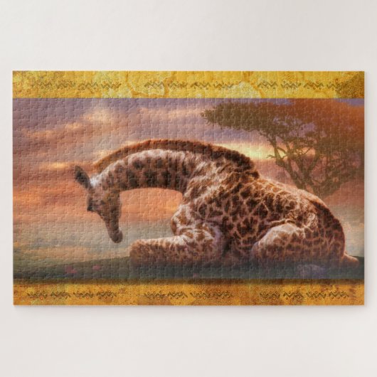 GIRAFFE BABY AFRIKA LEGPUZZEL (Horizontaal)