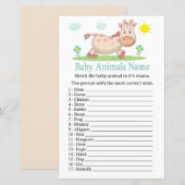 Giraffe Baby Animals Name Game (Voorkant / Achterkant)