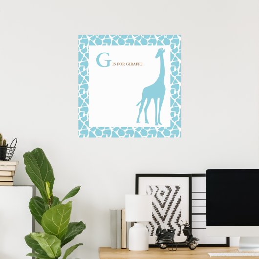Giraffe Baby Bedroom Poster (Thuiskantoor)