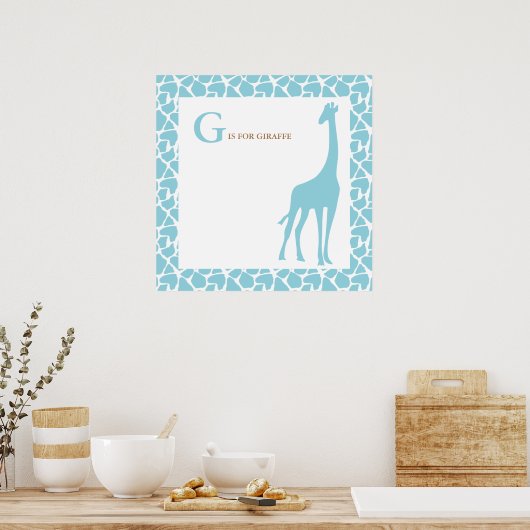 Giraffe Baby Bedroom Poster (Keuken)