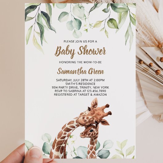 Giraffe Baby Borrel Kaart