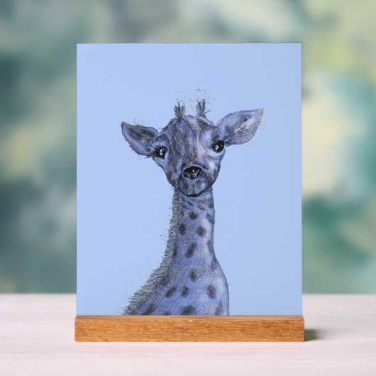 Giraffe Baby Boy Acryl Bord (Neutraal)