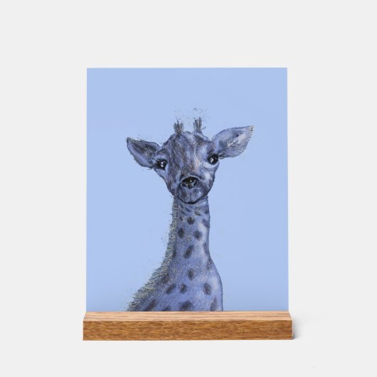 Giraffe Baby Boy Acryl Bord (Voorkant)