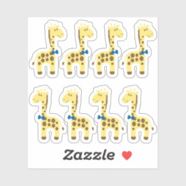 Giraffe Baby Boy Blauw Vlinderplanner / Scrapbook Sticker