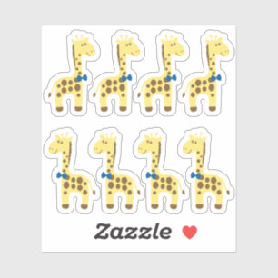 Giraffe Baby Boy Blauw Vlinderplanner / Scrapbook Sticker