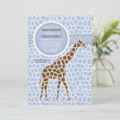 Giraffe Baby Boy Shower-uitnodiging Kaart (Staand voorkant)