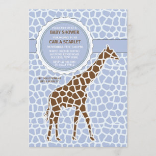 Giraffe Baby Boy Shower-uitnodiging Kaart