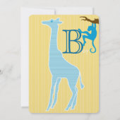 Giraffe Baby Boy Shower-uitnodigingen Kaart (Achterkant)