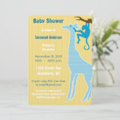 Giraffe Baby Boy Shower-uitnodigingen Kaart (Staand voorkant)