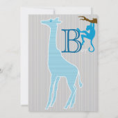 Giraffe Baby Boy Shower-uitnodigingen Kaart (Achterkant)