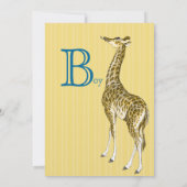  Giraffe Baby Boy Shower-uitnodigingen Kaart (Achterkant)