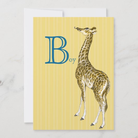 Giraffe Baby Boy Shower-uitnodigingen Kaart (Achterkant)
