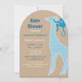 Giraffe Baby Boy Shower-uitnodigingen Kaart (Voorkant)