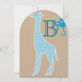 Giraffe Baby Boy Shower-uitnodigingen Kaart (Achterkant)