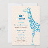 Giraffe Baby Boy Shower-uitnodigingen Kaart (Voorkant)
