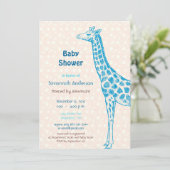 Giraffe Baby Boy Shower-uitnodigingen Kaart (Staand voorkant)