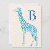 Giraffe Baby Boy Shower-uitnodigingen Kaart (Achterkant)