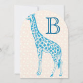 Giraffe Baby Boy Shower-uitnodigingen Kaart (Achterkant)