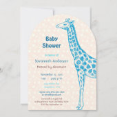 Giraffe Baby Boy Shower-uitnodigingen Kaart (Voorkant)