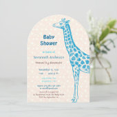 Giraffe Baby Boy Shower-uitnodigingen Kaart (Staand voorkant)