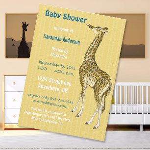  Giraffe Baby Boy Shower-uitnodigingen Kaart