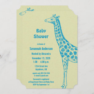 Giraffe Baby Boy Shower-uitnodigingen Kaart