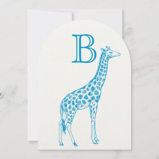 Giraffe Baby Boy Shower-uitnodigingen Kaart (Achterkant)
