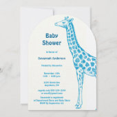 Giraffe Baby Boy Shower-uitnodigingen Kaart (Voorkant)