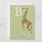 Giraffe Baby Boy Shower-uitnodigingen Kaart (Achterkant)