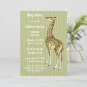 Giraffe Baby Boy Shower-uitnodigingen Kaart (Staand voorkant)