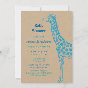 Giraffe Baby Boy Shower-uitnodigingen Kaart