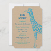 Giraffe Baby Boy Shower-uitnodigingen Kaart (Voorkant)