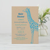 Giraffe Baby Boy Shower-uitnodigingen Kaart (Staand voorkant)