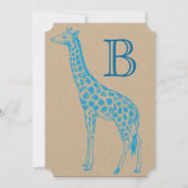 Giraffe Baby Boy Shower-uitnodigingen Kaart (Achterkant)