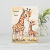 Giraffe Baby Digitale Download Uitnodiging (Staand voorkant)