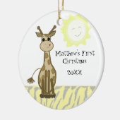 Giraffe Baby Eerste Kerstmis Keramisch Ornament (Links)