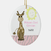 Giraffe Baby Eerste Kerstmis Keramisch Ornament (Rechts)