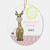 Giraffe Baby Eerste Kerstmis Keramisch Ornament (Links)