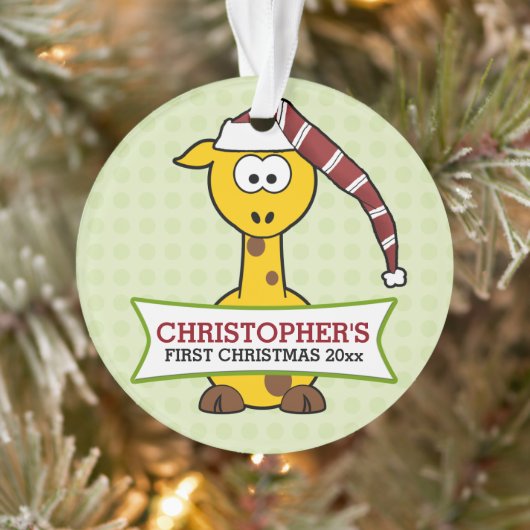 Giraffe Baby eerste Kerstmis Ornament (Boom)