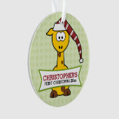 Giraffe Baby eerste Kerstmis Ornament (voorkant)