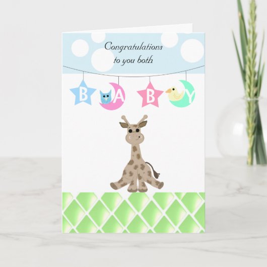 Giraffe Baby Felicitaties Kaart (Voorkant)