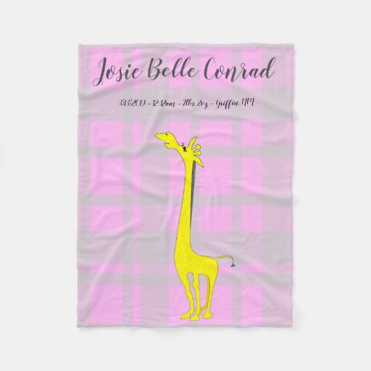Giraffe Baby geboorte Stats Fleece Deken (Voorkant)