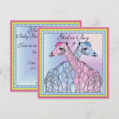 Giraffe Baby Gender Reveal Party Invitation Kaart (Voorkant / Achterkant)