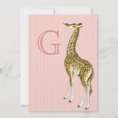  Giraffe Baby Girl Shower Invitations Kaart (Achterkant)