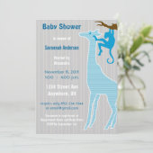 Giraffe Baby Jongens Shower Uitnodigingen (Staand voorkant)