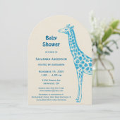 Giraffe Baby Meisje Douche Uitnodigingen (Staand voorkant)