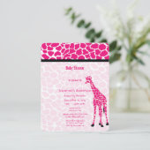 Giraffe Baby Meisje PINK Modern Pattern Baby showe Kaart (Staand voorkant)